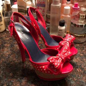 Nine West super girly sexy polka dot heels